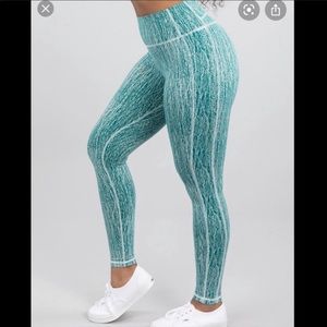 Buff bunny jacquard green leggings